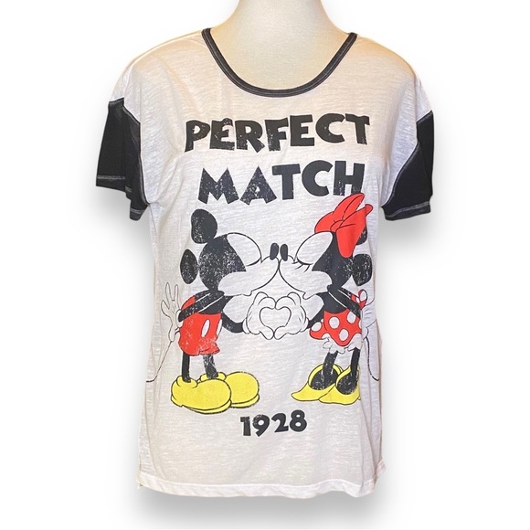 Disney Mickey Mouse "Perfect Match" Burn Out Pajama Set Size Small - Picture 2 of 5